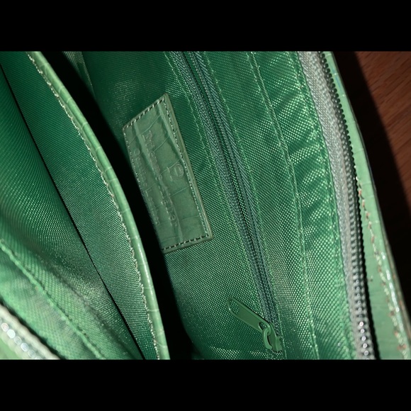 Vintage green leather shoulder bag - Picture 4 of 4